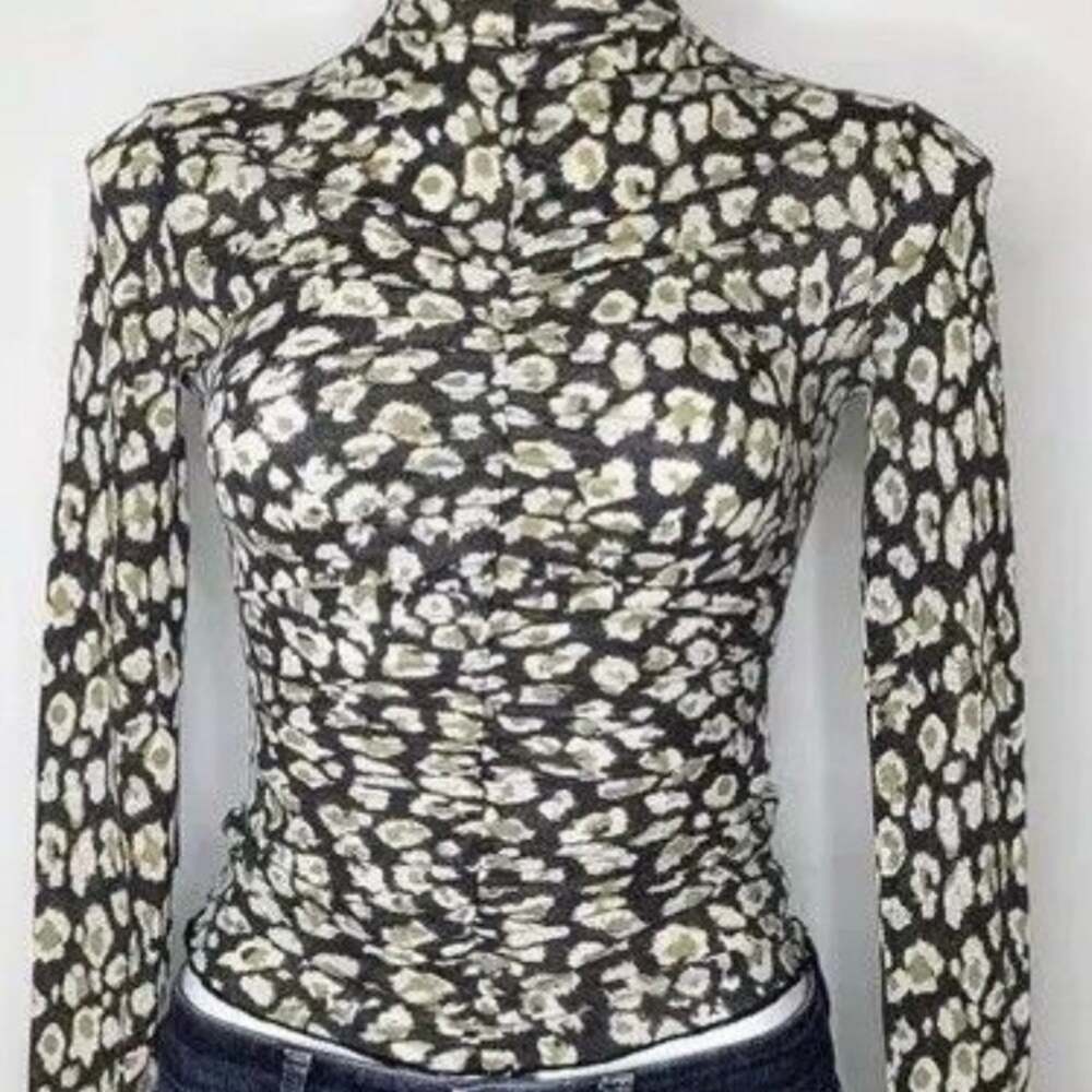 Free People Intimately leopard Ruched top NWT